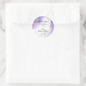 アメジストパープルスクリプトシルバーカスタム ラウンドシール (バッグ)