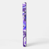 アメジストパープルバイオレットカラフル抽象芸術マーブルテ iPhoneケース (左側面)