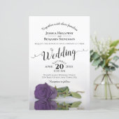 アメジストパープルバラ予算結婚式招待状 (スタンド正面)