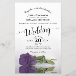 アメジストパープルバラ予算結婚式招待状