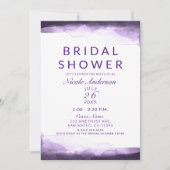 アメジストパープルプラムウォーターブライダルシャワー 招待状 (正面)