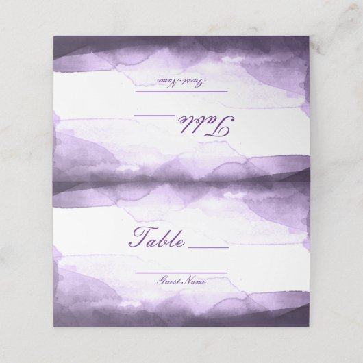 アメジストパープルプラムモダンテーブルナンバーシーティング プレイスカード (外部開封)