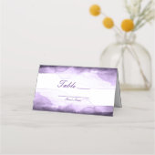 アメジストパープルプラムモダンテーブルナンバーシーティング プレイスカード (正面)