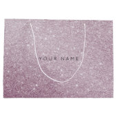 アメジストパープルホワイトプラムグリッター抱き枕 ラージペーパーバッグ (裏面)