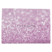 アメジストパープルホワイトプラムグリッター抱き枕 ラージペーパーバッグ (裏面)