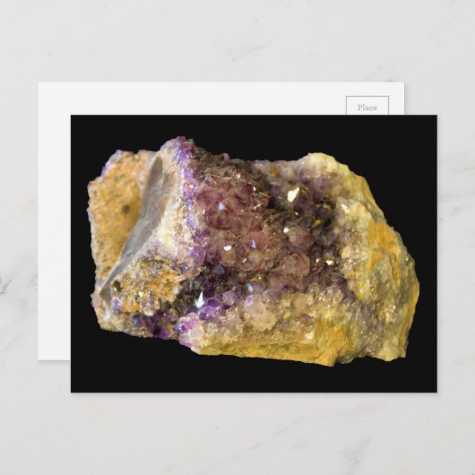 アメジストパープルミネラルロック自然写真 ポストカード (正面/裏面)