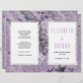 アメジストパープル大理石モダン結婚式 (正面/裏面)