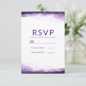 アメジストパープル水彩モダンウェディングRSVP 出欠カード (スタンド正面)