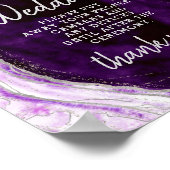 アメジストパープル結婚のプラグなしテーブル記号 ポスター (角)