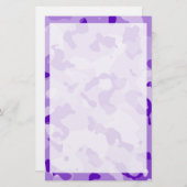 アメジストパープル迷彩柄；カモフラージュ 便箋 (正面/裏面)
