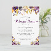 アメジストパープル金ゴールドフローラリハーサルディナー 招待状 (スタンド正面)