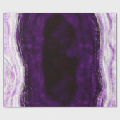アメジストパープル&シルバーアガテマーブル結婚ズ ラッピングペーパー (フラット)