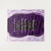 アメジストパープル&シルバーゲード結婚の歓迎 タペストリー (正面(横))