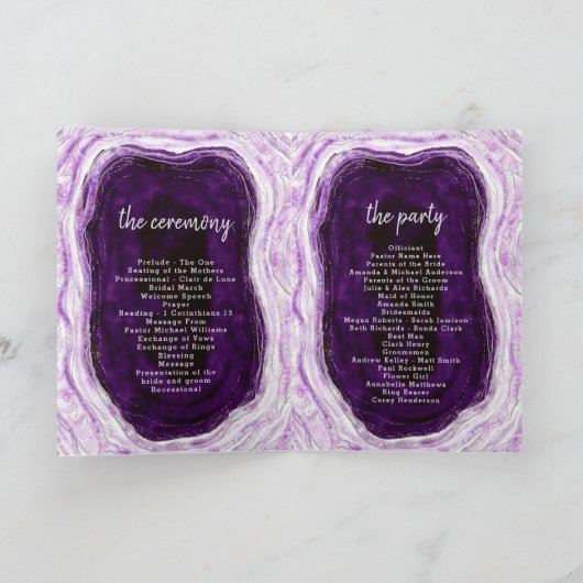 アメジストパープル&シルバーゲ結婚ードの儀式 プログラム (内部)
