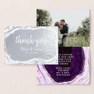 アメジストパープル&シルバーサンキュー結婚の写真 箔カード