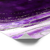 アメジストパープル＆シルバー 思い出の記念サイン ポスター (角)