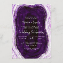 アメジストパープル&シルバーGeode Agateスライス結婚ズ