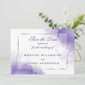 アメジストパープル スクリプト シルバー 招待状 (スタンド正面)