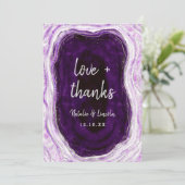 アメジストパープル&結婚シルバーの愛と感謝してい サンキューカード (スタンド正面)