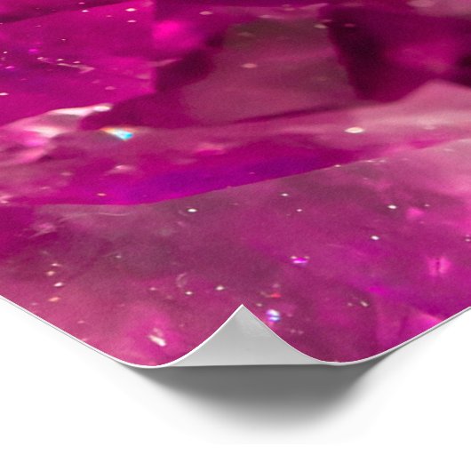 アメジストピンククリスタルシームレステクスチャ。 ポスター (角)