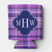 アメジストピンクネイビーウィットマドラスモノグラム 缶クーラー (裏面)