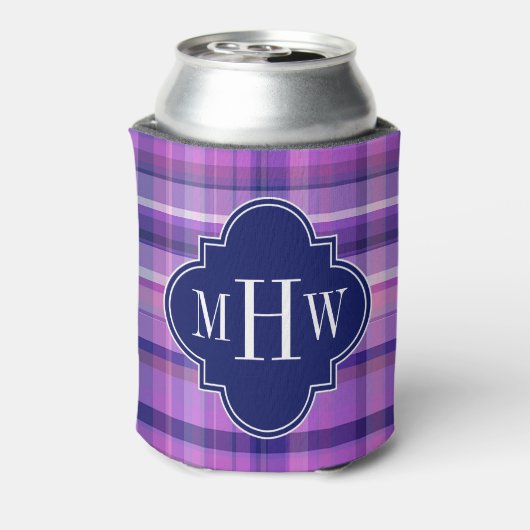 アメジストピンクネイビーウィットマドラスモノグラム 缶クーラー (缶裏面)
