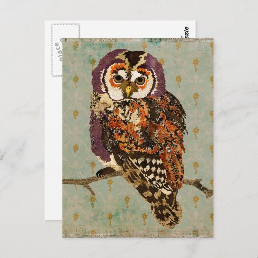 アメジストフクロウ青はがき ポストカード (正面/裏面)