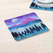 アメジストミストマウンテン スクエアペーパーコースター (アングル)