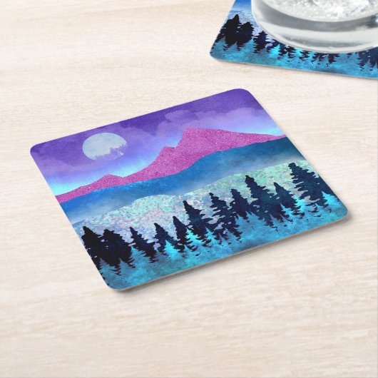 アメジストミストマウンテン スクエアペーパーコースター (アングル)