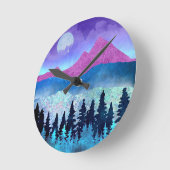 アメジストミストマウンテン ラウンド壁時計 (傾斜)