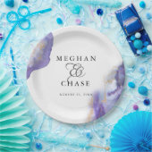 アメジストモダン水彩下出裸足Bride™ ペーパープレート (パーティー)