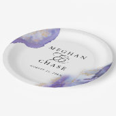 アメジストモダン水彩下出裸足Bride™ ペーパープレート (アングル)