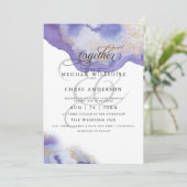 アメジストモダン水彩下出裸足Bride™ 招待状 (スタンド正面)