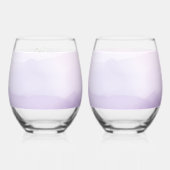 アメジストリリーオンパープルウォーター結婚カラー ステムなしワイングラス (裏面)