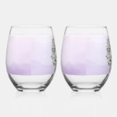 アメジストリリーオンパープルウォーター結婚カラー ステムなしワイングラス (右)