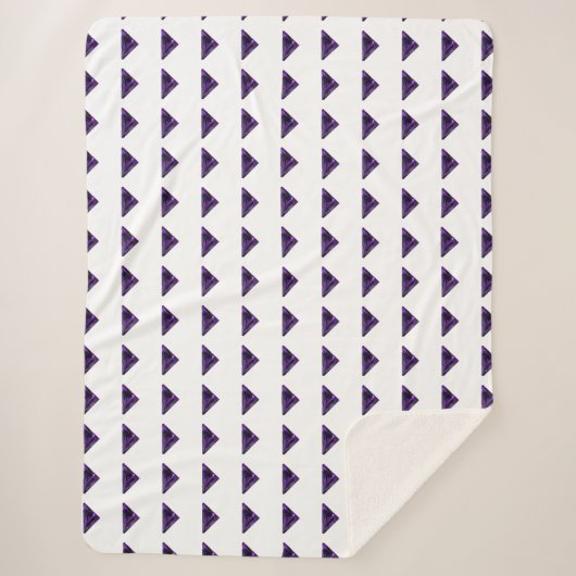 アメジスト三角形、2月の誕生石、紫 シェルパブランケット (正面)