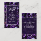 アメジスト上の修復クリスタルクラスタ 名刺 (正面/裏面)