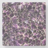 アメジスト宝石の結晶プリント ストーンコースター (正面)
