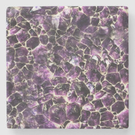 アメジスト宝石の結晶プリント ストーンコースター
