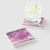 アメジスト宝石イメージシャイニーとスパークリー ストーンコースター (横)