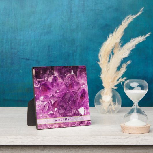 アメジスト宝石イメージシャイニーとスパークリー フォトプラーク (インサイチュ)