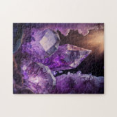 アメジスト宝石ジェムストーンヒーリングクリスタル ジグソーパズル (横)