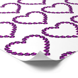 アメジスト宝石ハート紫 ポスター