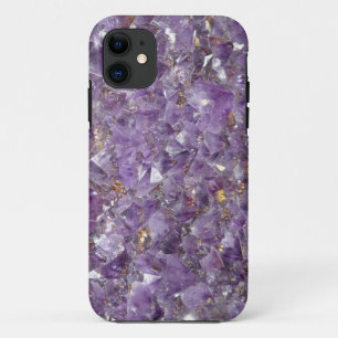 アメジスト宝石バイオレットクリスタルストーンiPhoneケース iPhone 11 ケース