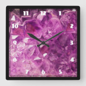 アメジスト宝石 スクエア壁時計 (正面)