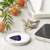 アメジスト宝石、2月の誕生石、紫 キーホルダー (側面)