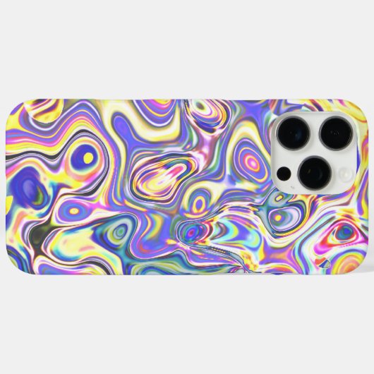 アメジスト数々の色アメーバ模様 Case-Mate iPhoneケース (裏面 (横))