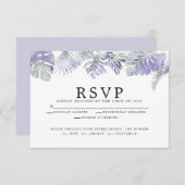 アメジスト梅水彩熱帯葉色 出欠カード (正面/裏面)