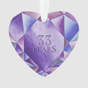 アメジスト水彩ハート33結婚周年記念 オーナメント