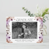 アメジスト水彩水晶フォト卒業パーティー 招待状 (スタンド正面)